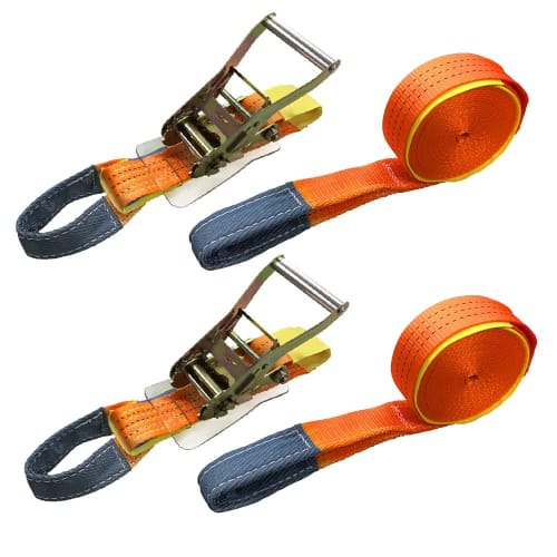 Best Answer Cargo Tie-Down Lashing Belt, 2000kg Breaking Load, 50mm Wide, 1m Fixed Length, Ratchet Belt, I-Hook Compatible, Ratchet Type, 5m Winding L