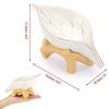 Ceramic Soap Dish Leaf Shaped Soap Dish Accessory for Bathroom, Shower, Kitchen, Wedding Gift (White+Gold)