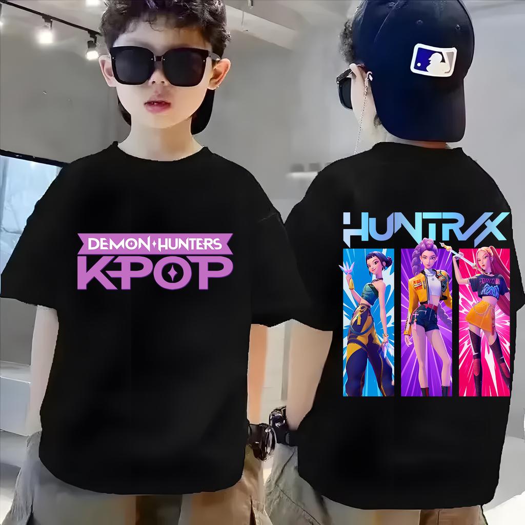 Fashion Printed Pattern Crew Neck Short Sleeve Casual Loose T-Shirts Boys Comfortable