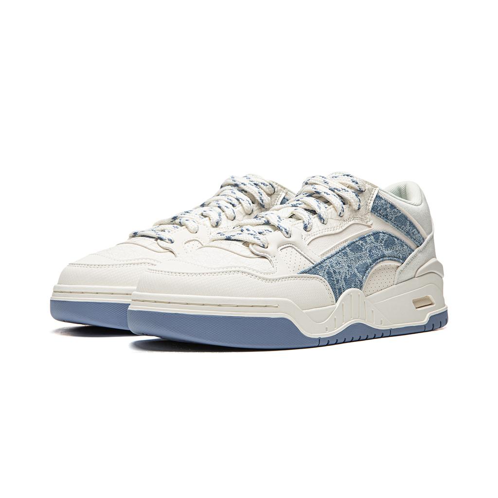 Li Ning Moon White 2MID Skateboard Shoes Men's Mid Top White Blue AGCV331-7