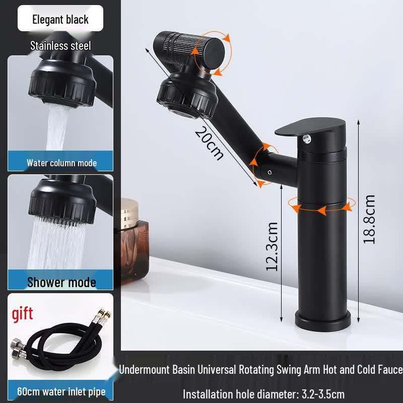 Black Single Cold Water Basin Faucet