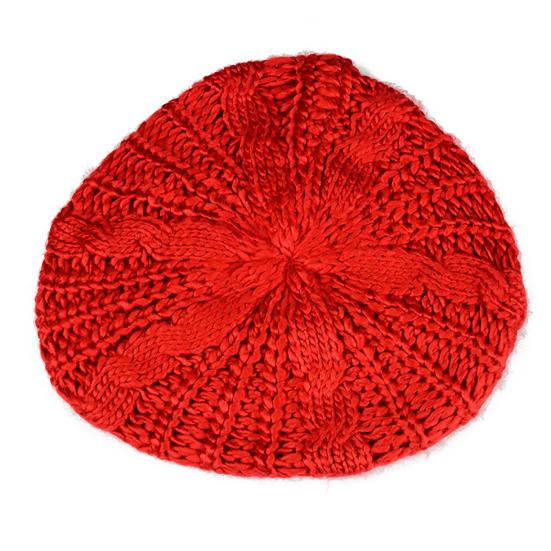 Beret Hat High Elastic Comfortable to Wear Convenient Women Plain Color Knit Beret Hat for Outdoor