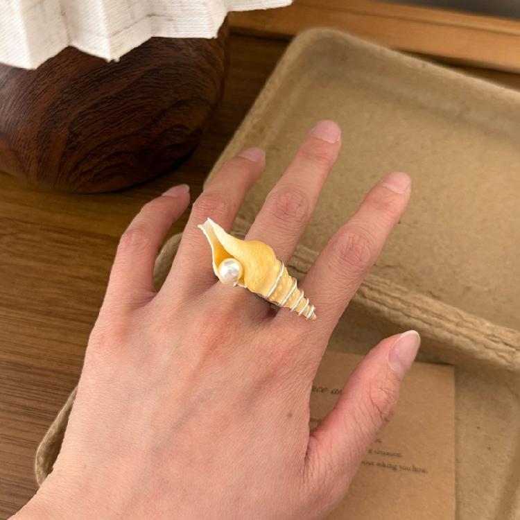 Bohemian Style Seashells Ring With Intricate Snail Detailing Finger Accessories Fashion Accessory Jewelry For Daily Wear