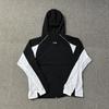 Mens Streetwear Windproof Water-Resistant Cotton Blend Hooded Jacket With Reflective Tape Detail