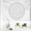Abstract Grey Mandala Tapestry Wall Hanging Art Bohemian Psychedelic Hippie Tapiz Aesthetics Room Home Decor Background Fabric