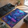 Mermaid Underwater Theme Crystal Velvet Rug Personalized Custom Name Text Soft Floor Mat Home Decor