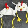 Festival Turkey Hat Knitted Beanies with 3D Chick Warm Cotton Hat Cartoon Headwear for Parents Kids Thanksgiving Hat