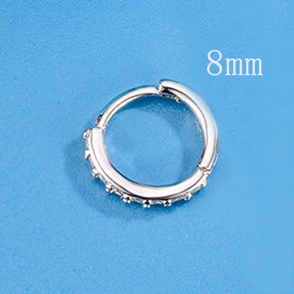 

925 Sterling Silver Luxury Quality Jewelry For Woman 8/12/16/20MM Zircon Hoop Earrings Wedding Prevent Allergies