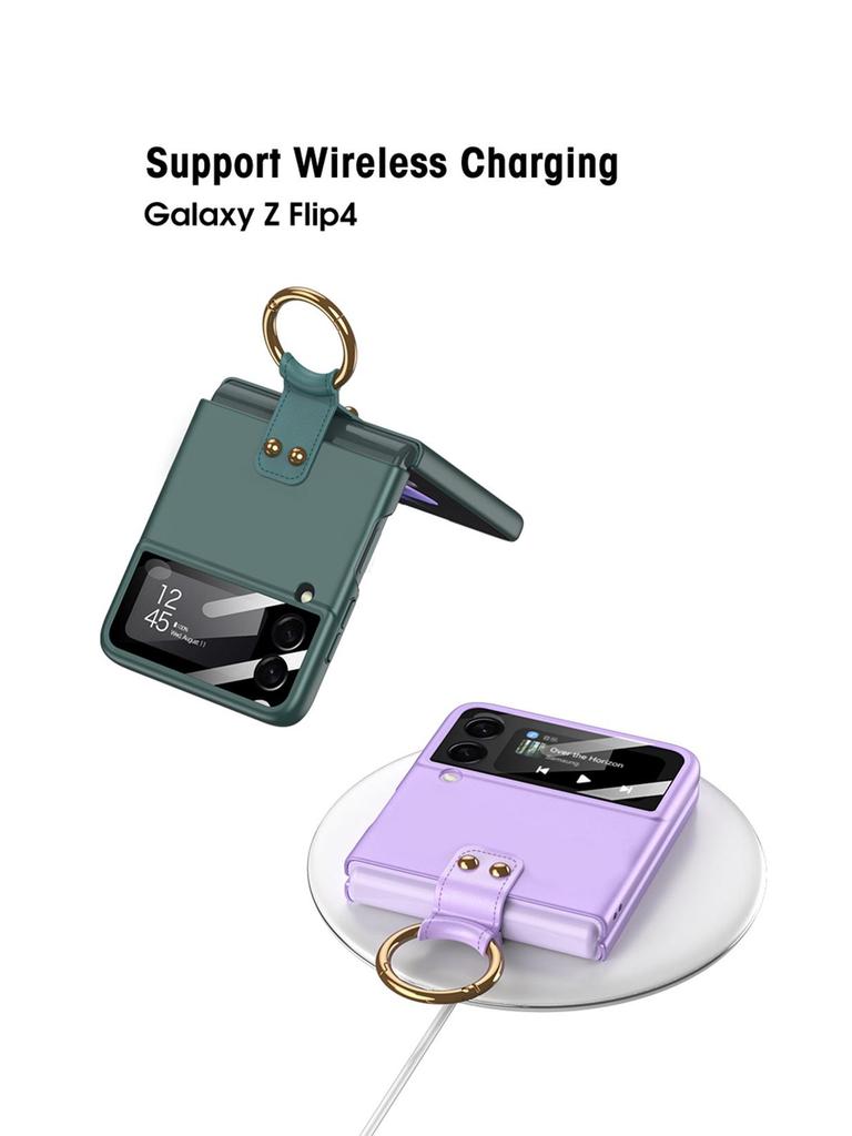 Samsung Z Flip4 Magnetic Ring Wireless Charging Phone Case - Ultra-thin, Foldable, Drop Protection Cover