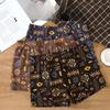 Men Shorts Underwear Ethnic Style Elastic Waistband Mid-rise Boxers Briefs Plaid Print U-Convex Loose Fit Panties Homewea