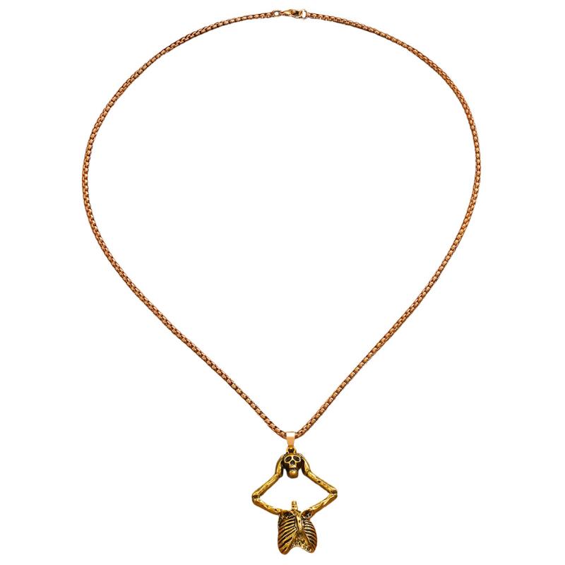 

New Fashion Halloween Skull Necklace Gothic Dark Skeleton Pendant Collarbone Chain Men Women Necklaces Jewelry Accessory Gifts