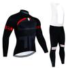 Mens Cycling Jersey Set Long Sleeve Mountain Road Bike Apparel Breathable Quick Dry