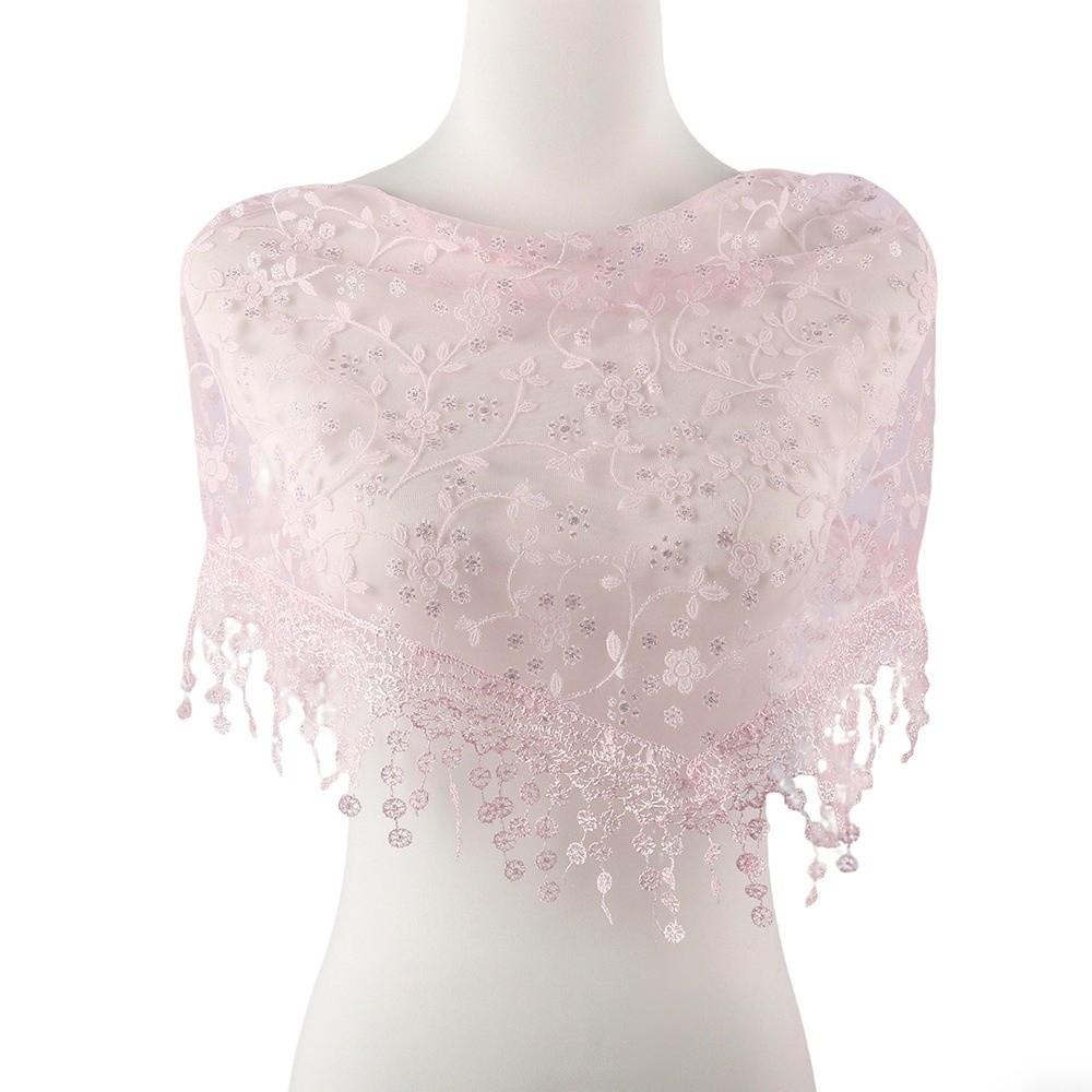 Atmungsaktive Blumenspitzen-Schals Elegante Spitze Blumenquasten Spitze Kopfschal Kopftuch Damen Hochzeit