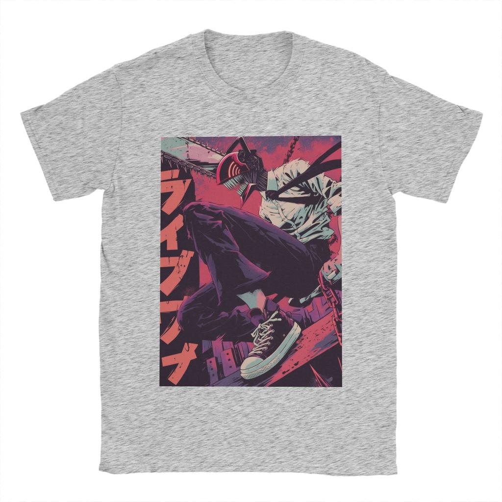 Men Anime Chainsaw Man T Shirts Kobeni Manga Denji Power Reze Cotton Clothing Short Sleeve T Shirt O Neck Casual Tee Shirt