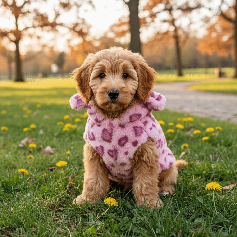 Warm Fleece Dog Clothes Thickened Pet Padded Coat Fashion Pet Hooded Coats  Dog