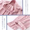 KUMUROETA Nursing Elastic Top and Bottom Perfect for IV and Bone Bedridden and Dressing Pink Women's Full-Length Long-Sleeve Pajamas, 100% Cotton,