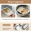 Clear Lid Lunch Box with 316L Steel Tray, 3 Section Food Container, 0.8 Liter Capacity for Daily Lunch Use by Adults