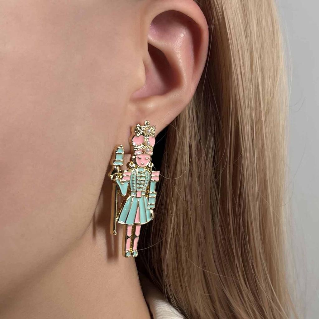 Metal Cartoon Princess Anime Dangle Earrings Women's New Simple Elegant Design Jewelry Party Accessories