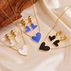 European Bestseller Stainless Steel Heart Necklace & Earring Set - Fashionable, Colorfast, Non-Fading Titanium Steel
