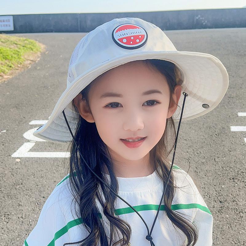 

Kids Sun Hat Summer Outdoor Boys Girls Bobble Hat With Wide Brim Sun Protection For Beach And Park