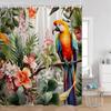 Birds Shower Curtains Parrot Hummingbird Cute Animals Tropical Leaves Spring Bathroom Curtain Polyetser Home Decoration For Bath
