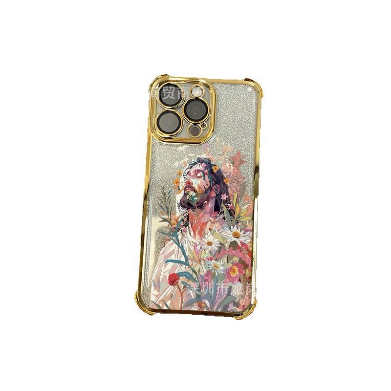 Oil Painting Boy Applies To iPhone17 Mobile Phone Case, Four Corners Anti-drop Airbag 16promax Lens Film 15 Protective Case