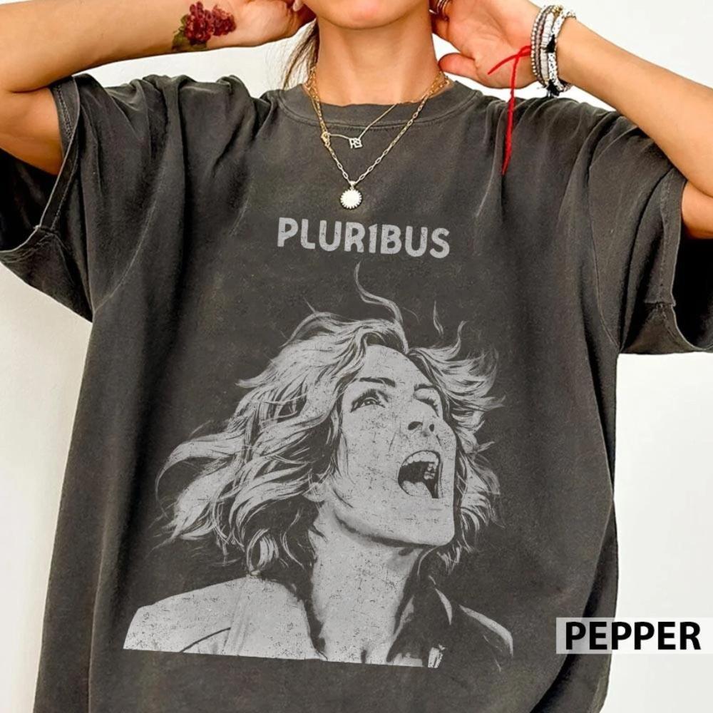 Retro Pluribus Tshirt horror movie themed Tshirt loose fit unisex pure cotton allseason streetwear base layer y2k top M