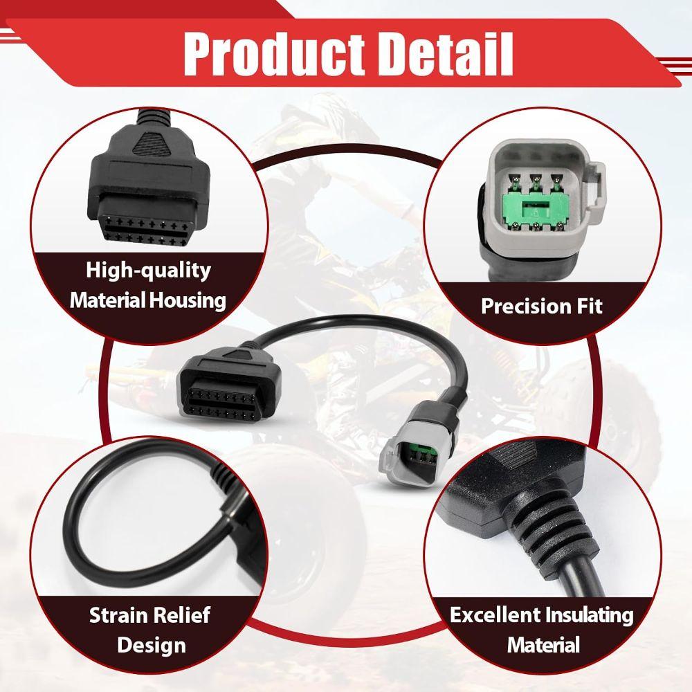 OBD2 OBD2 Adapter Cable Black Extension Cable Adapter Convenient ATV Scanner Cable