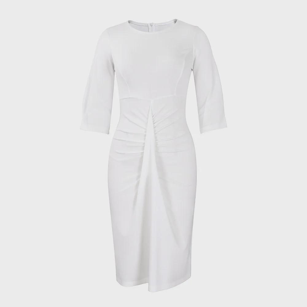 2023 Europäische & Amerikanische Damenmode: Plissiertes Hüftbetontes Bleistiftkleid, Große Größe