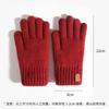 Men's Winter Double-layer Gloves, Warm and Cold-proof, Piled and Thickened Wool, Knitted Acrylic Fabric