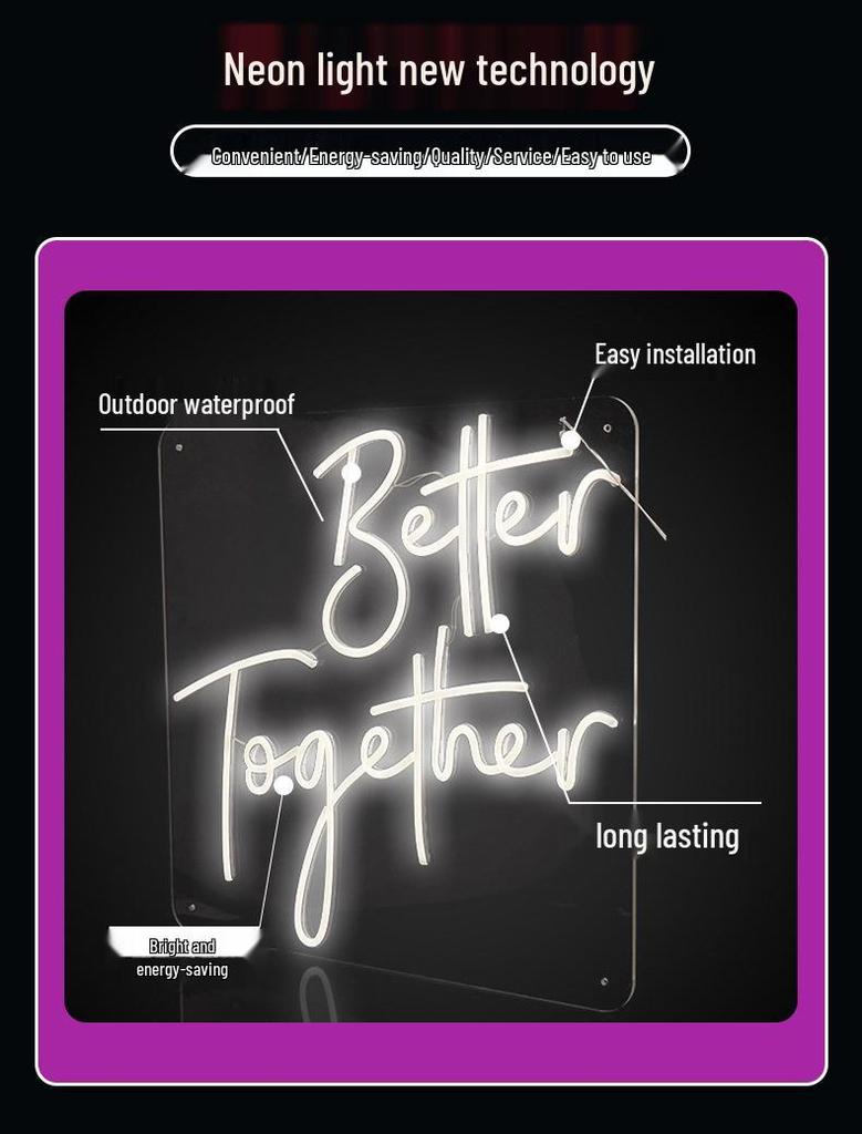 Cross-Border LED Neon Light: Outdoor/Indoor Decorative Luminous Letters for Influencer Walls