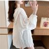 Summer Hooded Jacket Sweatshirt Women Fashion Single Breasted Sunscreen Loose Casual Coat