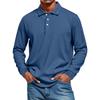 Men's Casual Style Solid Color Loose  Shirt Long-sleeved Top