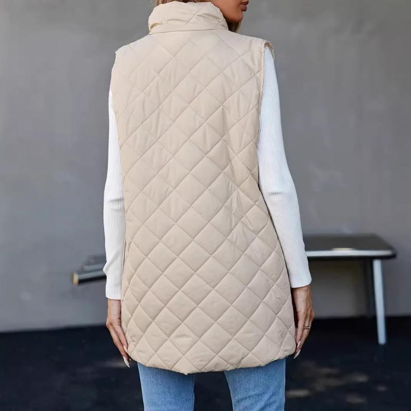 Women S Solid Color Hooded Vest With Zipper Pockets Winter Warm
