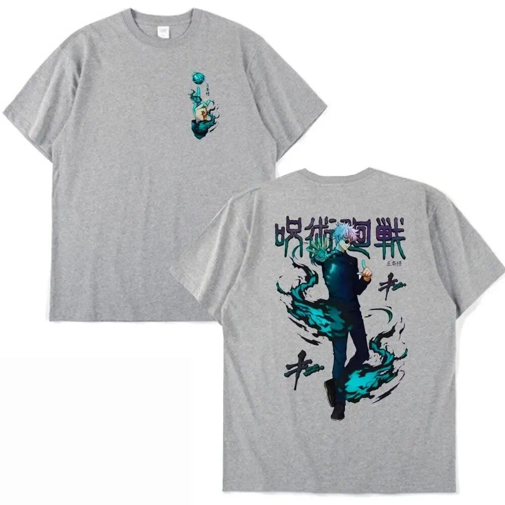 2024 Anime Jujutsu Kaisen Satoru Gojo Grafické tričko Unisex Dámské Léto Bavlna s krátkým rukávem Tričko s výstřihem do O Streetwear Trička