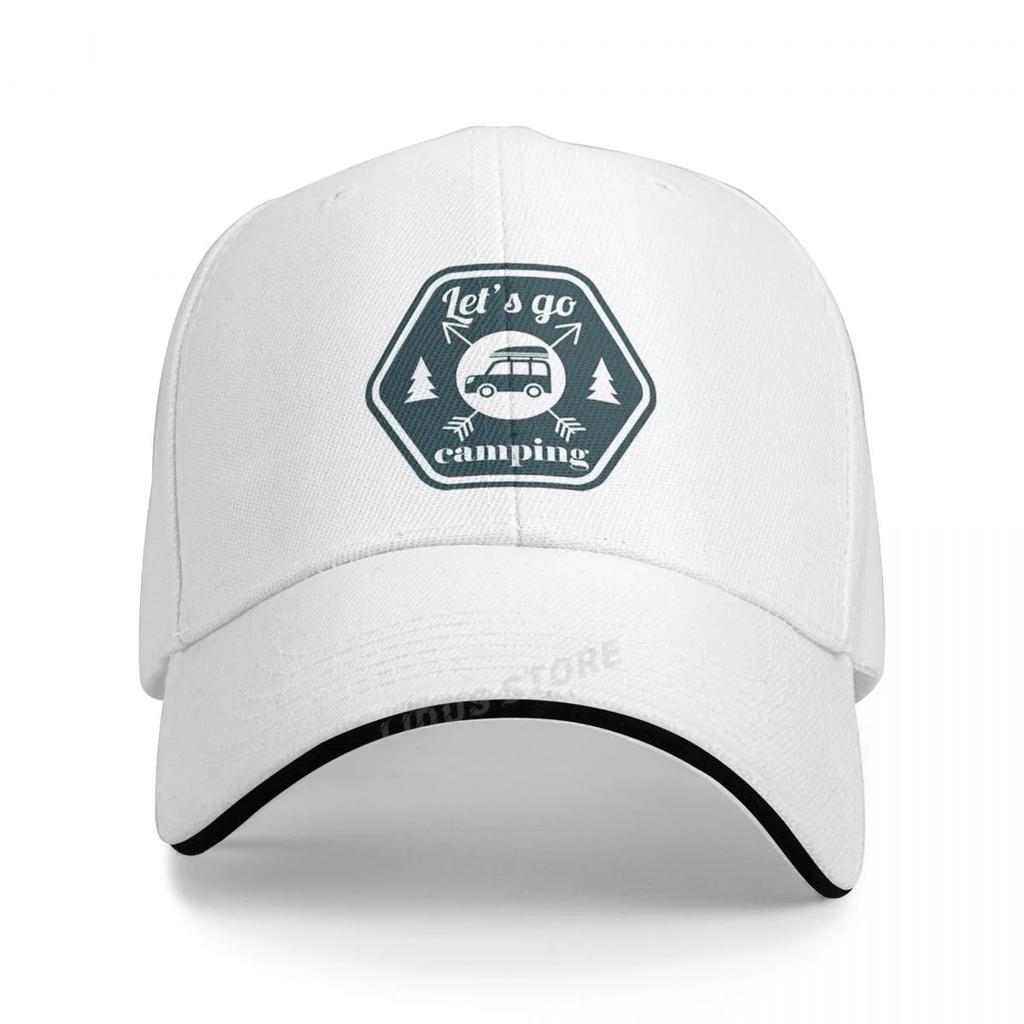 Let's Go Camping Lovers Outdoor Sun Hat Fashion Summer Drive Outdoor Camping Unisex Baseball Cap Adjustable Snapback Bone