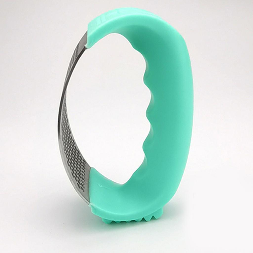 Nerezový lis na česnek, Kráječ česneku se škrabkou a čisticím kartáčkem, Nerezový drtič česneku pro drcení česneku, Kuchyňské nářadí