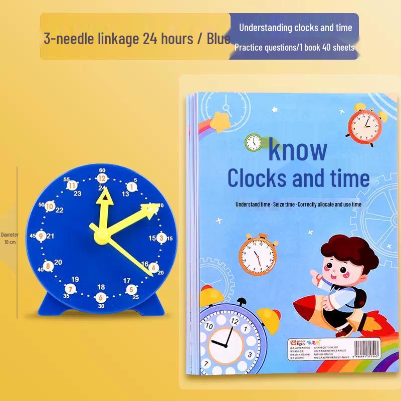 Montessori Math Clock for Kids: Time Recognition Teaching Aids for First Grade Learning