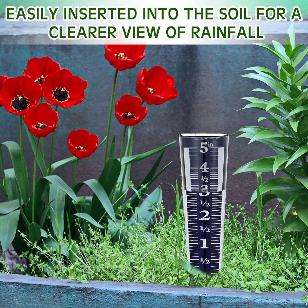 5 Inch Capacity Rain Gauge Magnifying Numbers Rainfall Monitoring Rain Measure Gauge  Yard