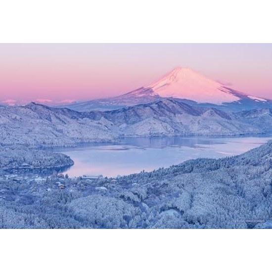 Yanoman Made Japan 300-piece jigsaw puzzle Snowy Morning Glow Fuji (Kanagawa) (26x38cm) 03-959 Piece request postcard adhesive spatula Service card
