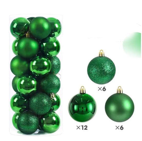 24 Stück 4/6CM Weihnachtskugeln Große Kugel Weihnachtsbaum Anhänger Ornamente für Partydeko 2025 Neujahr Navidad Geschenke Zubehör