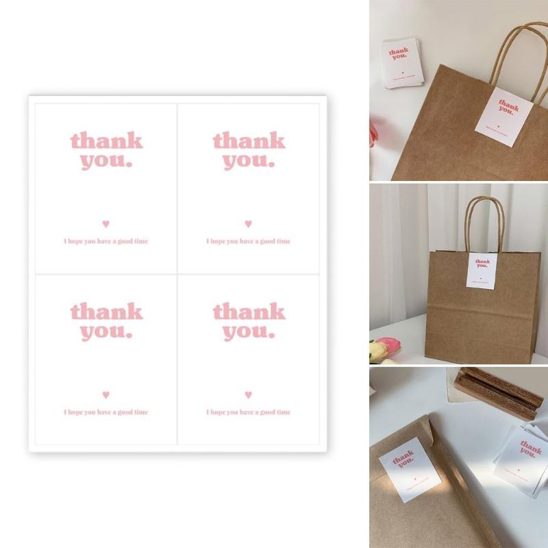 100PCS Stylish Rectangular Sticker Seal Sticker Gift Wrapping Labels Thank You Sticker for Various Festival Event