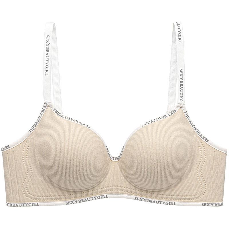 

Женский бесшовный бюстгальтер с тонкой подкладкой, сексуальный, беспроводной, с присборками, пуш-ап, бюстгальтер, нижнее белье, однотонный женский интимный бюстгальтер, нижнее белье L бежевый
