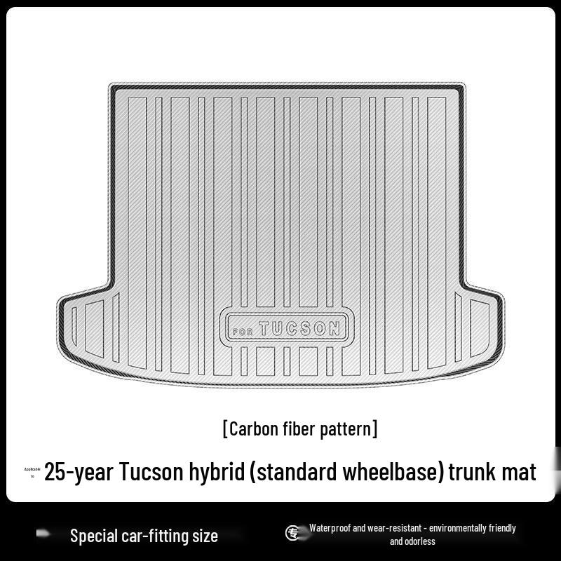 Hyundai Tucson Hybrid 25-Year TPE Carbon Fiber All-Weather Trunk Mat