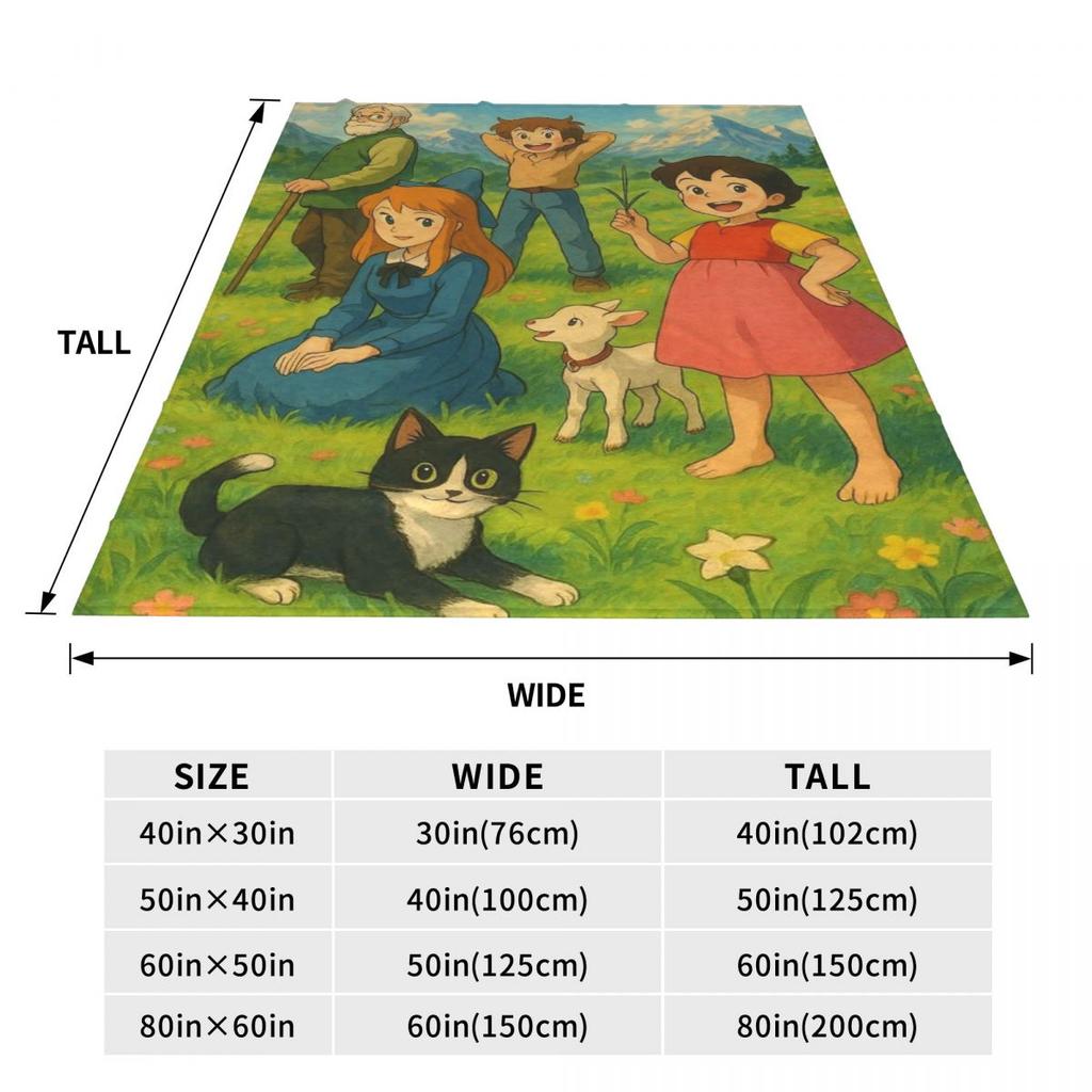 Heidi Ragazza delle Alpi Anime Coperte Coperta in Pile Coperta Portatile per Letti Esterni Copriletto Trapunta