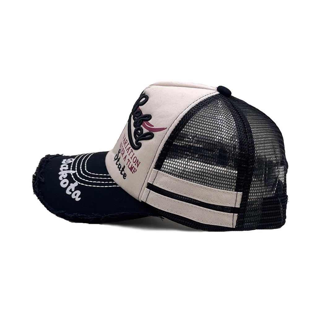 Washed Hat With Mesh For Women, Summer Washed Bullhead Baseball Cap, Men'S Trendy Casual Embroidered Baseball Cap