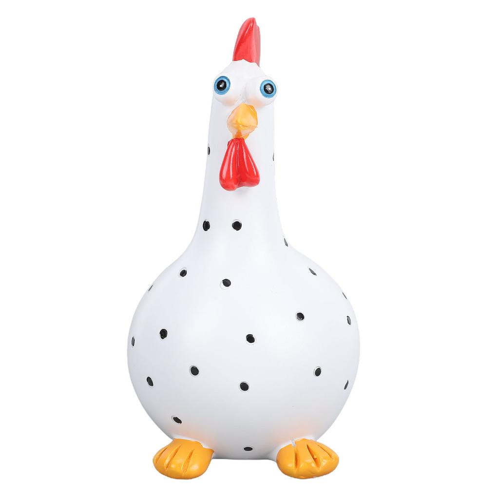 Resin Chicken Sculpture Rooster Ornament Garden Dot Chicken Statue Decoration for Home Outside Courtyard Patio Yard