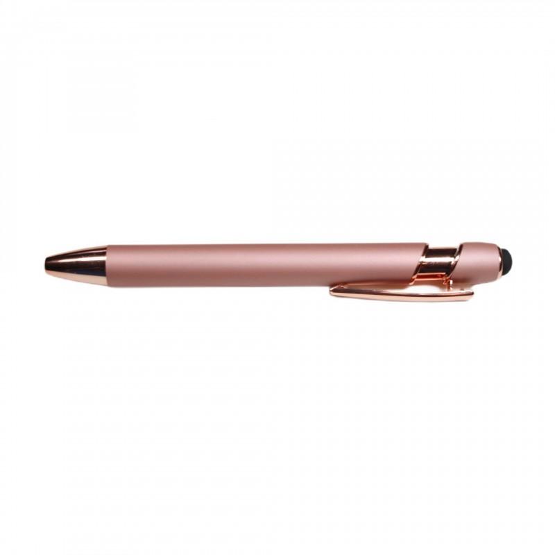 Długopis Metalowy Tusz Czarny Touch Pen Soft Touch Do Ekranów Różowy Modny