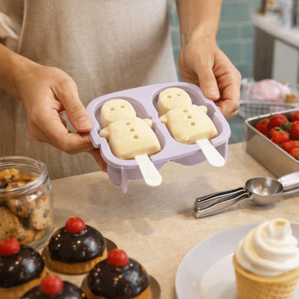 With Lids Ice Lolly Mold With Sticks ice Cube Tray Practical Ice Cream Maker Molds  Kitchen Tools