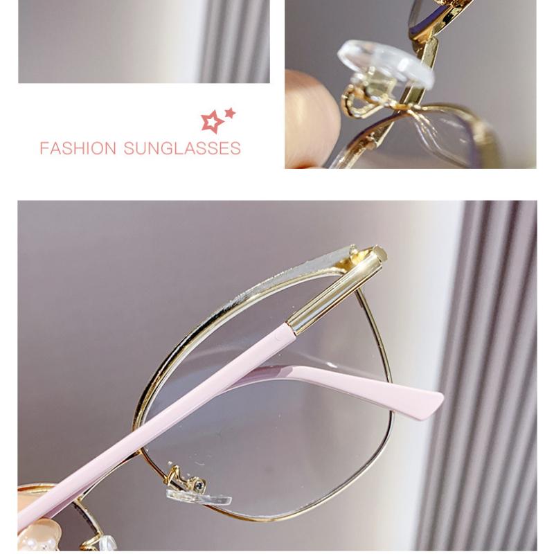 Mode Kattöga Fotokromiska Solglasögon Unisex Glasögon med Färgskiftande Glas Damer Anti Blått Ljus